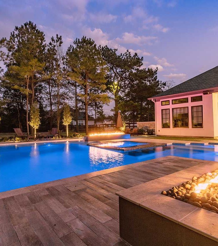 Heavenly Outdoor crew building a custom backyard pool and outdoor living space